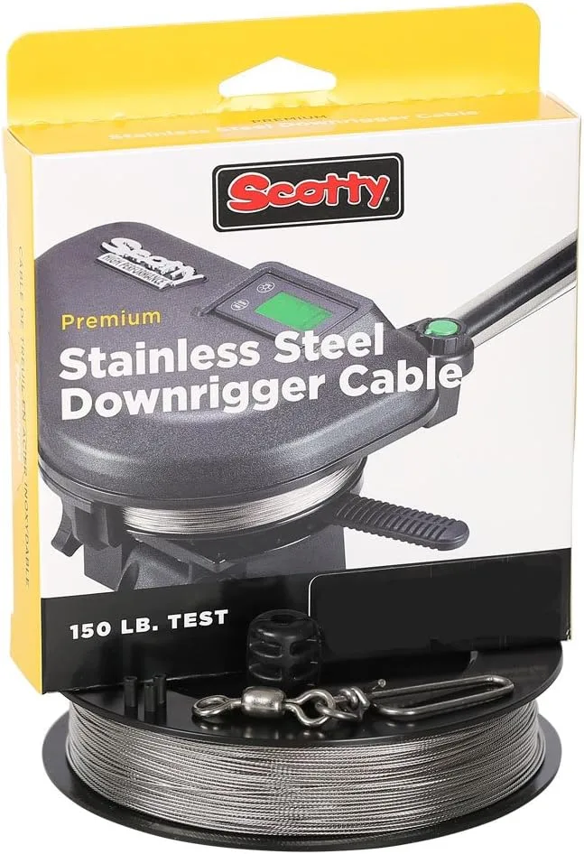 Boating Accessories New 150 Lb Premium Stainless Steel Downrigger Cable Scotty Downriggers 1002k Length 400'