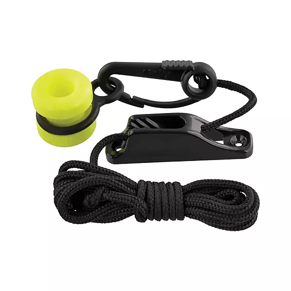 Scotty #3025 Downrigger Weight Retriever w/ Snap, Fairlead Cleat & 78-Inches of Cord , BLACK, Small