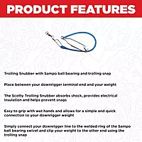 Scotty #370 Downrigger Weight Snubber with Swivel and Snap, Black, Small