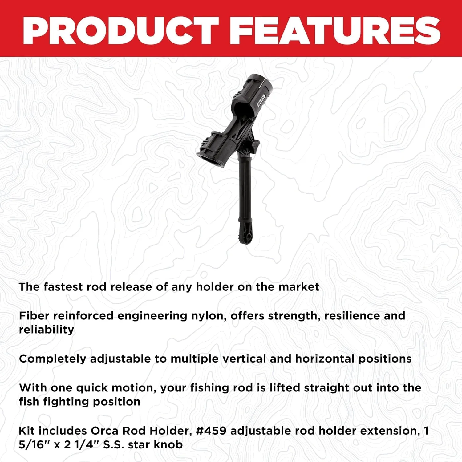 Scotty #405-BK Offshore Orca Rod Holder Kit w/ #459 Extension