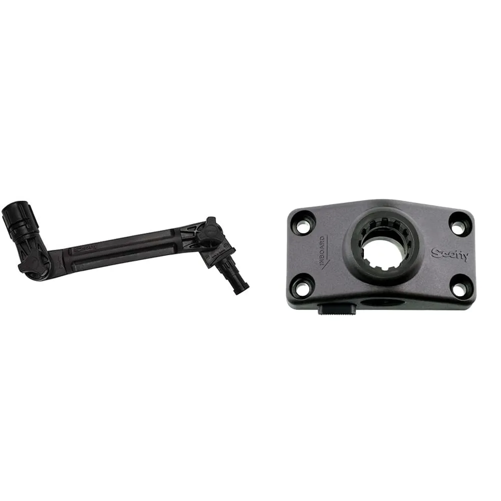 Scotty #429 Extended Gear Head Adapter, Black Gear Head + Mounting Bracket