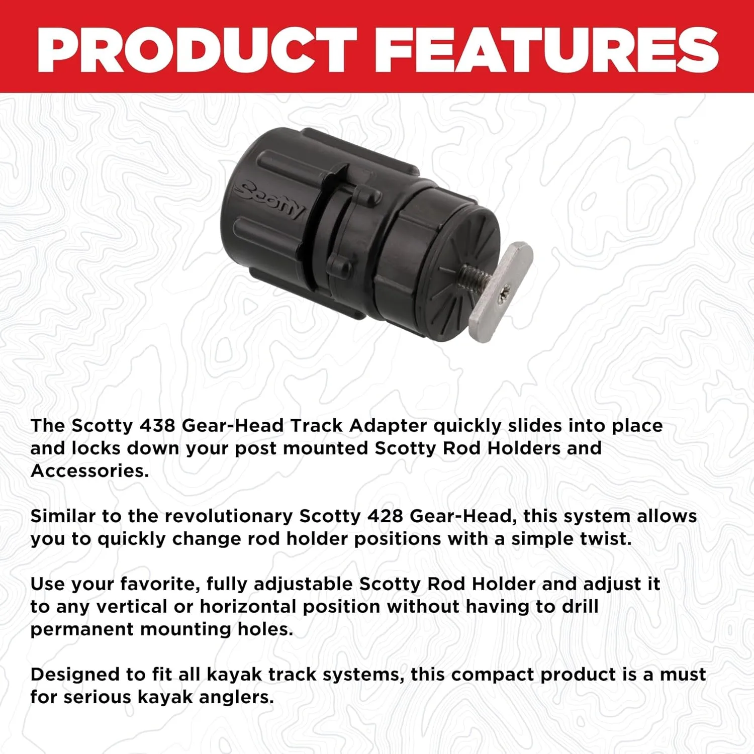 Scotty 438 Gear-Head Track Adapter
