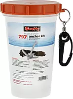 Scotty #797 Anchor Pack w/ 1.5-Pound Anchor Line in Watertight Jar,BLACK,Small