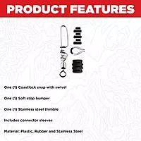 Scotty Mini Snapper Release, 18" Leader with Cable Snap - Small, BLACK