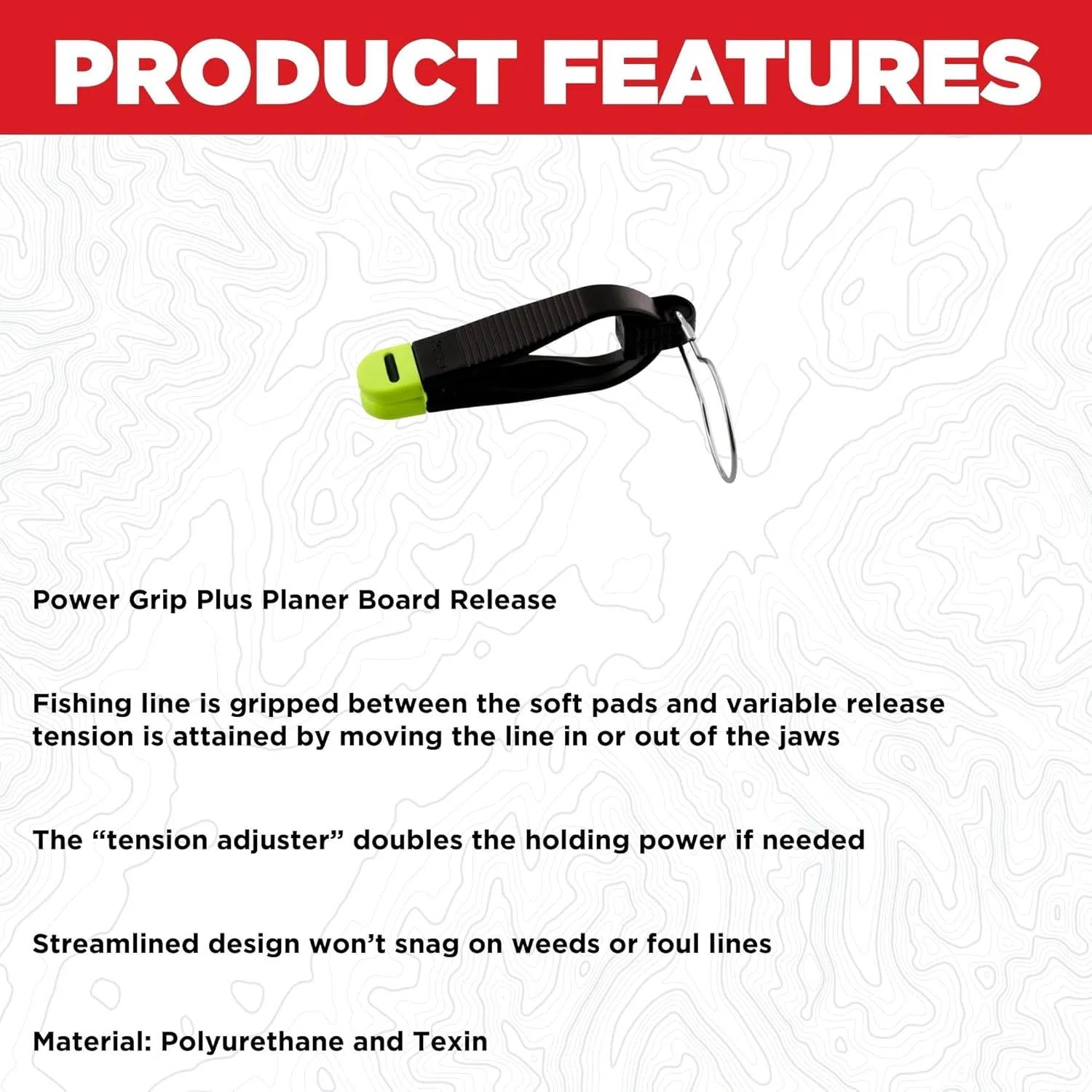 Scotty #1177 Power Grip Plus Planer Board Release , BLACK
