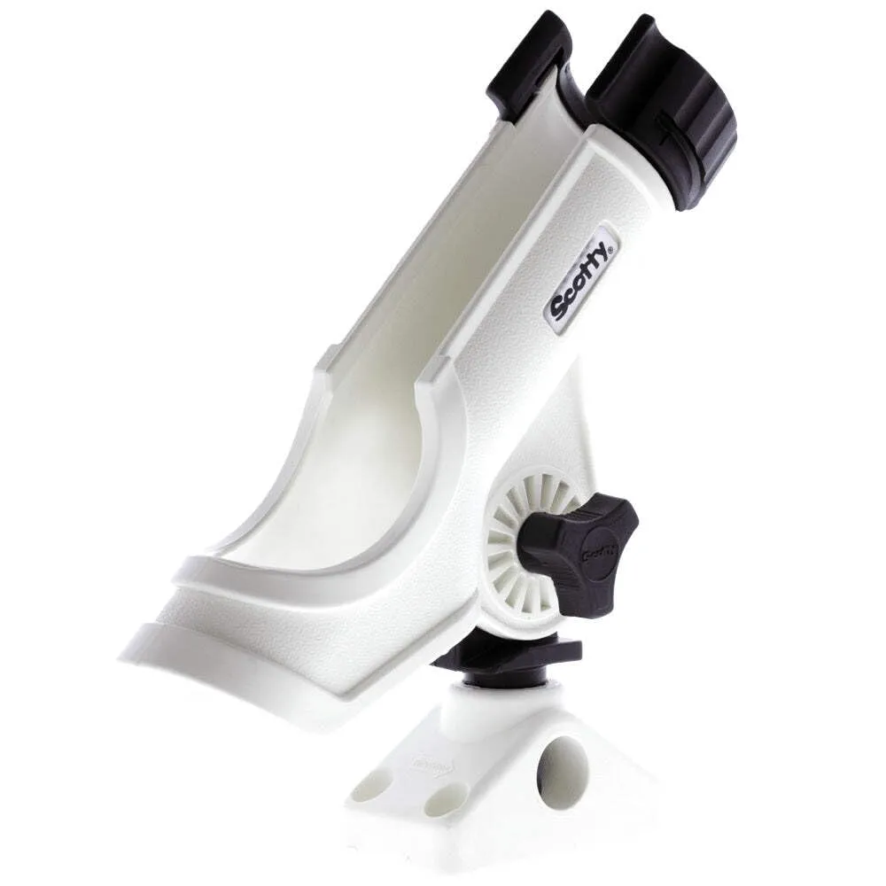Scotty #230 Powerlock Rod Holder with 241 Side/Deck Mount White One Size