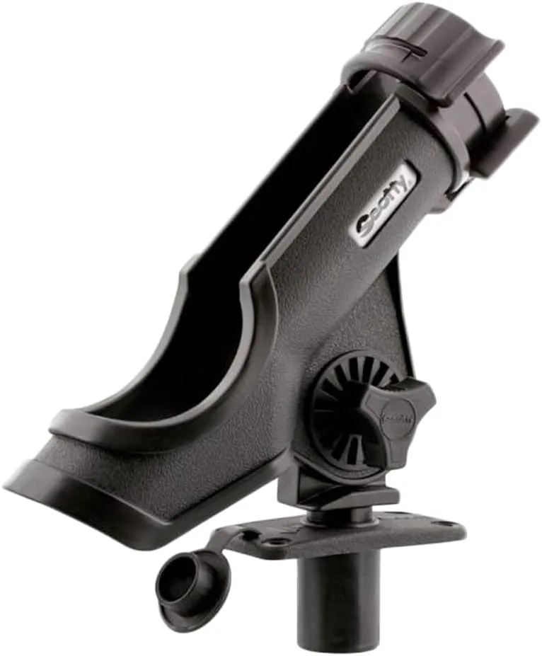 Scotty #231-BK Powerlock Black Rod Holder with #244 Flush Deck Mount