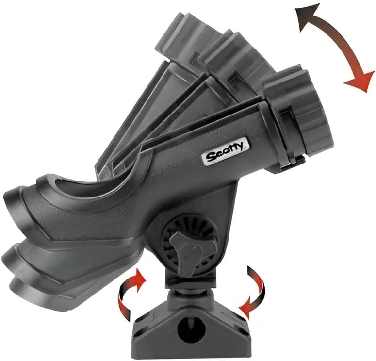 Scotty #231-BK Powerlock Black Rod Holder with #244 Flush Deck Mount