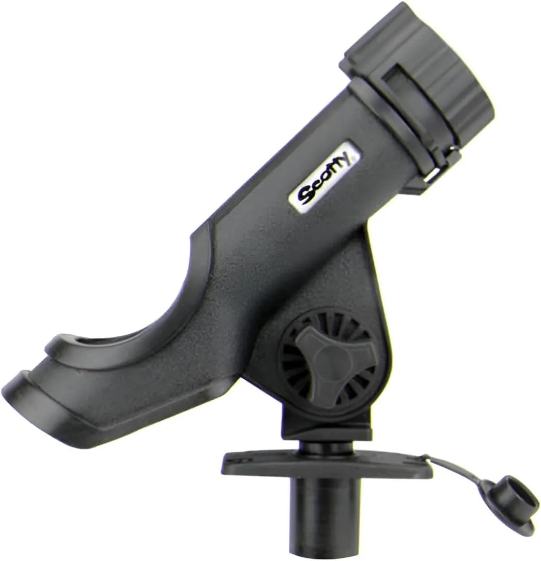 Scotty #231-BK Powerlock Black Rod Holder with #244 Flush Deck Mount