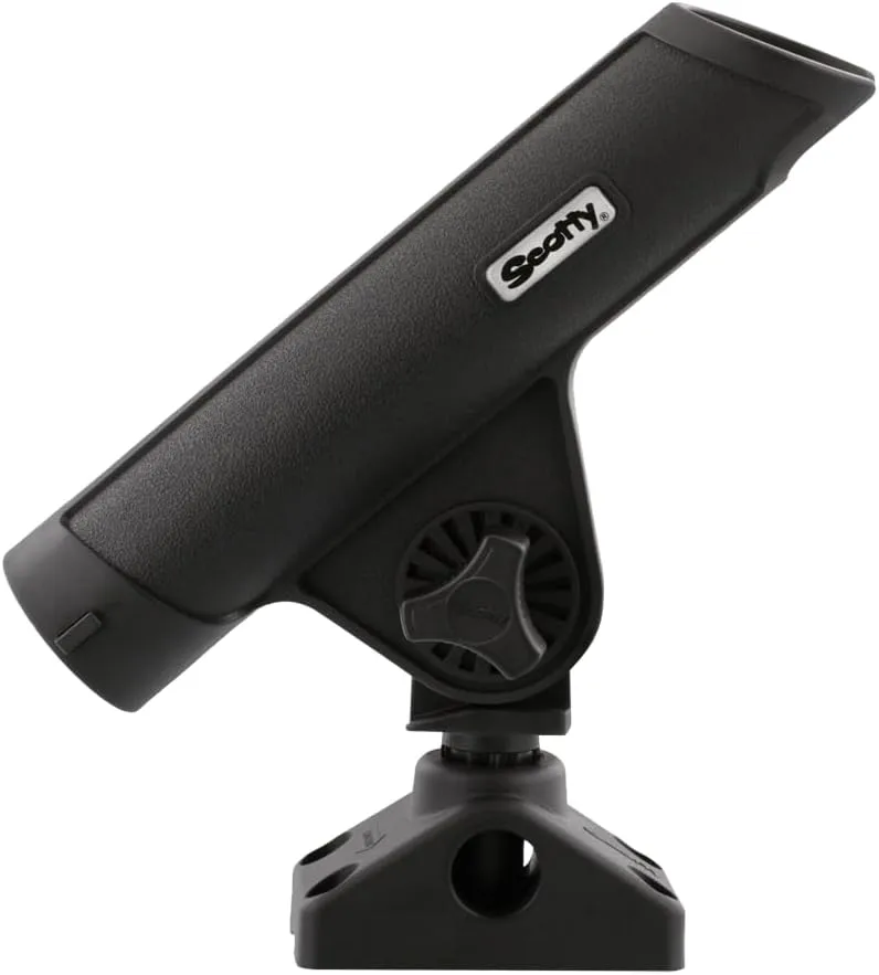 Scotty #350-BK Rodmaster II Rod Holder Black with 241 Side Deck Mount, Small