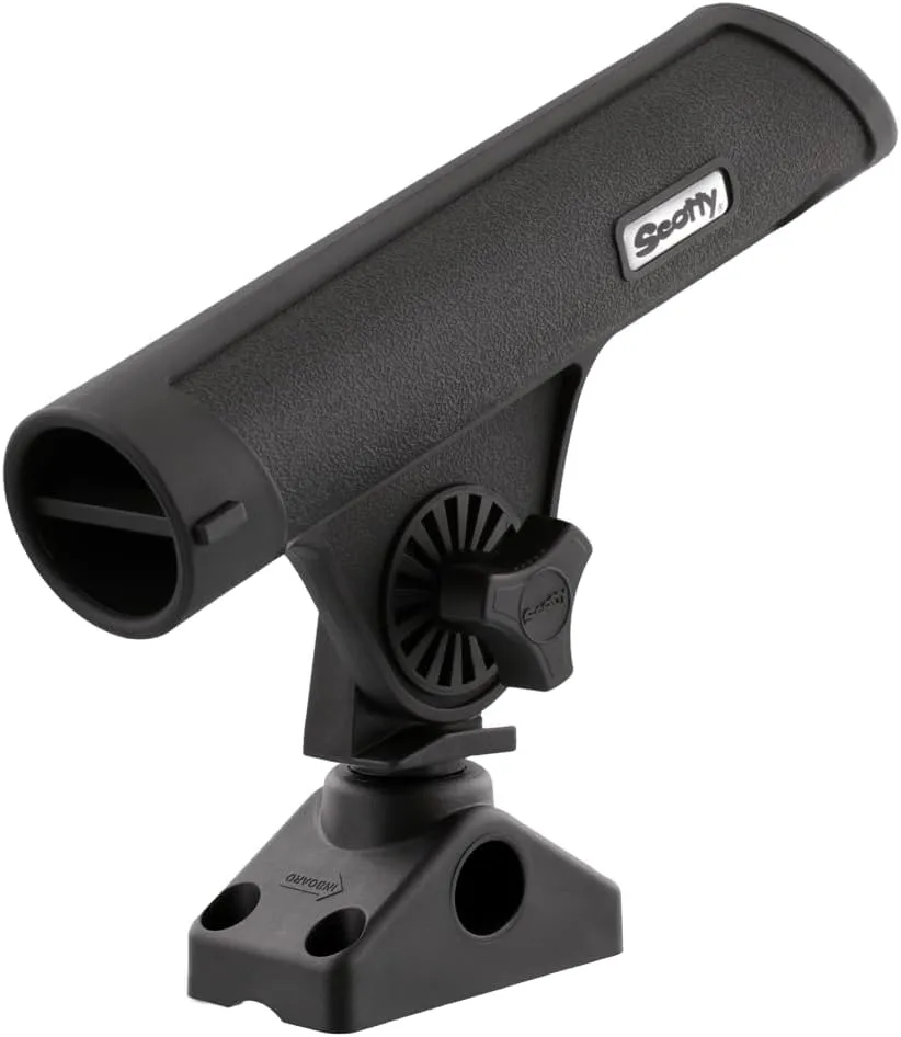 Scotty #350-BK Rodmaster II Rod Holder Black with 241 Side Deck Mount, Small