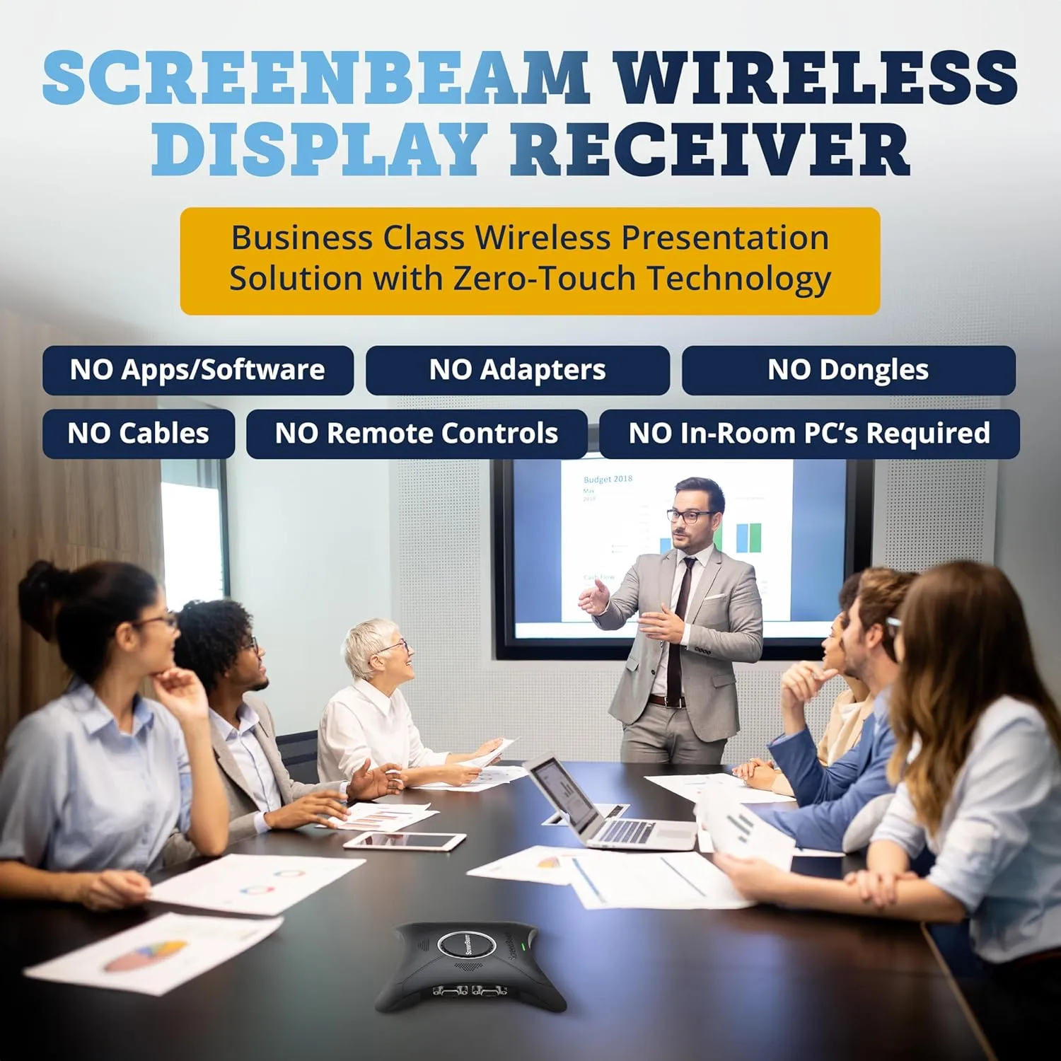 ScreenBeam 960 Wireless Display Receiver – Native Screen Mirroring, HDMI/USB
