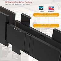 Triple Laptop Screen Extender z140a01D, 14'' Dual Portable Extended Monitor (Windows & MacBook)