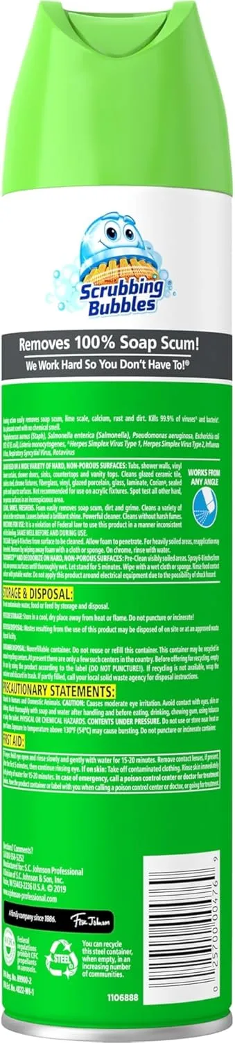 Scrubbing Bubbles Disinfectant Restroom Cleaner Ii, Rain Shower Scent, 25 Oz Aerosol Spray 1 Count (Pack of 1)