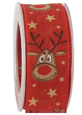 NASTRO RED NOSE RUDI 40MM - Renna a Natale