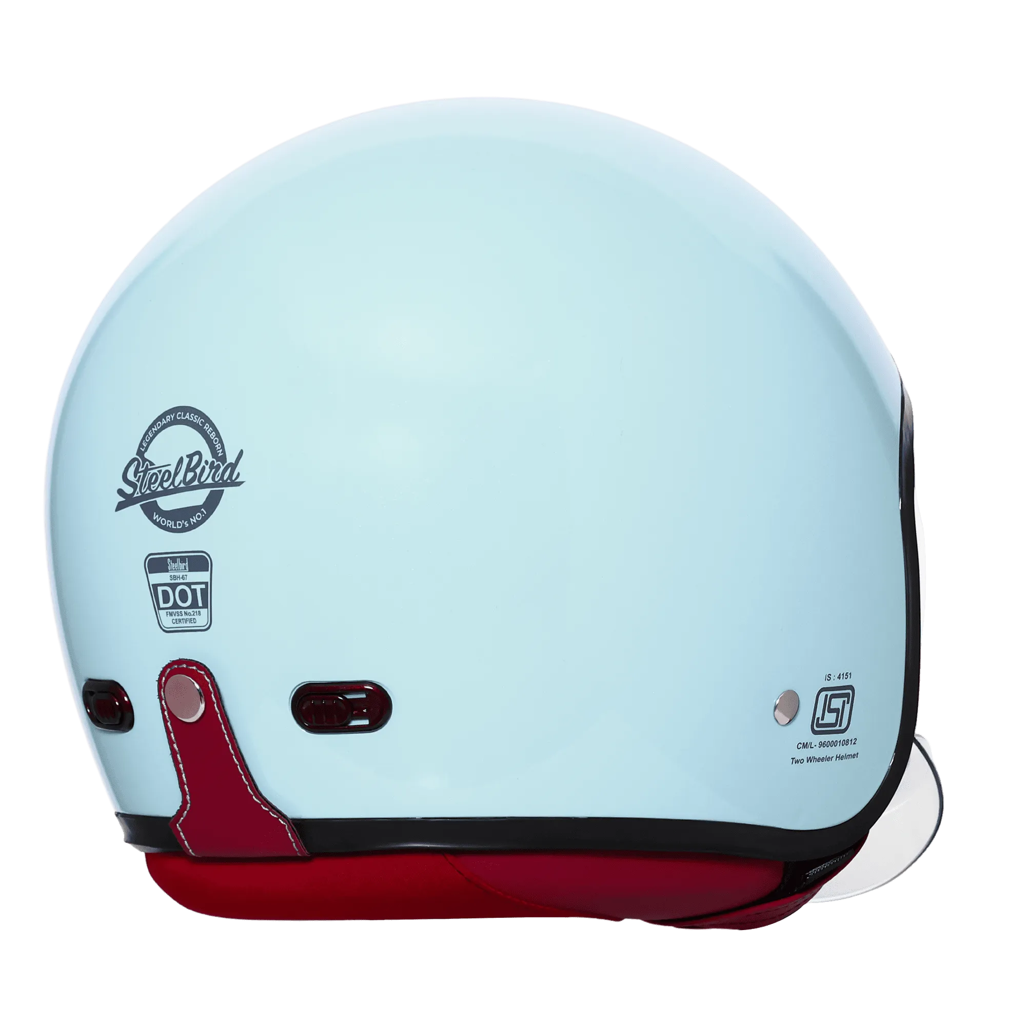 STEELBIRD SBH-67 VINTAGE DOT 5.0 GLOSSY SEA BLUE C/V 600 MM WITH EXTRA SMOKE VISOR STEELBIRD SBH-67 VINTAGE DOT 5.0 GLOSSY SEA BLUE C/V 600 MM WITH EXTRA SMOKE VISOR
