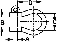 Sea-Dog Bow Shackle - 7/8" Diameter, 1" Opening, 316 Cast Stainless Steel