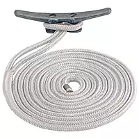 Sea Dog 302112015WH-1 Double Braided Nylon Dock Line, 1/2" x 15' / White