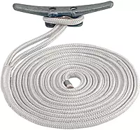Sea Dog 302112015WH-1 Double Braided Nylon Dock Line, 1/2" x 15' / White