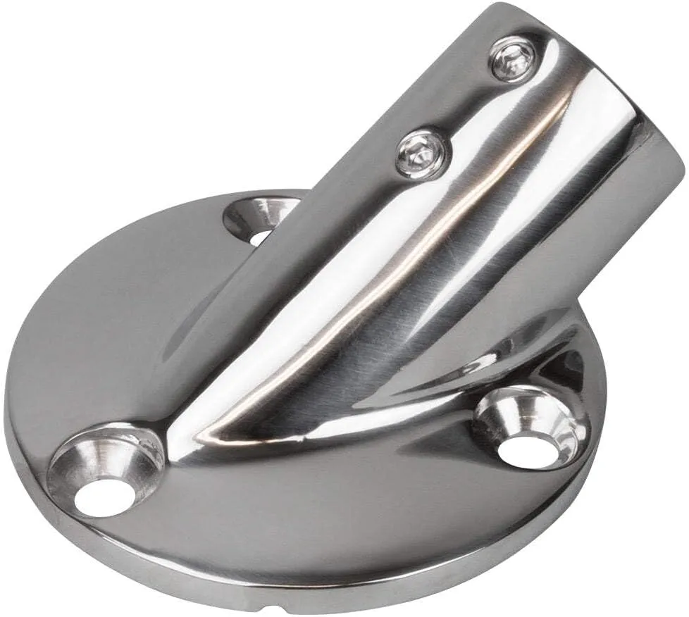 Sea-Dog Rail Base Fitting 2-3/4" Round Base 30° 316 Stainless Steel - 1" OD