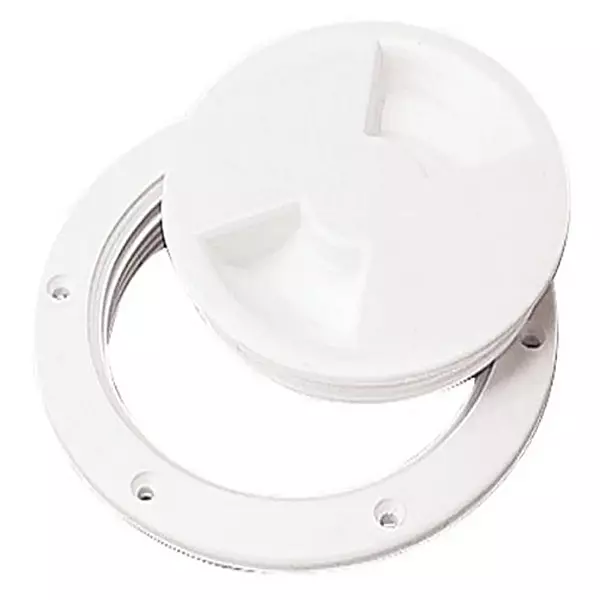 Sea Dog 337150-1 Screw Out Deck Plate, 5-7/16" / White