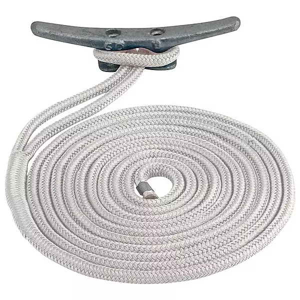Sea Dog 302110010WH-1 Double Braided Nylon Dock Line, 3/8" x 10' / White