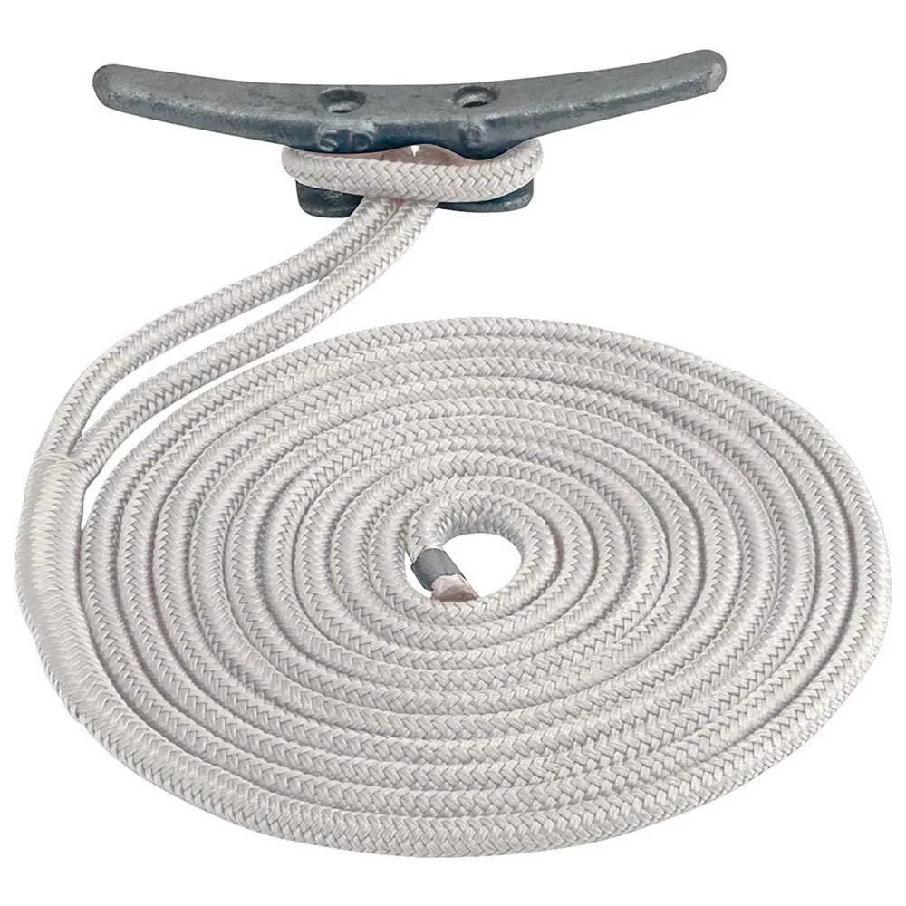 Sea Dog 302110010WH-1 Double Braided Nylon Dock Line, 3/8" x 10' / White