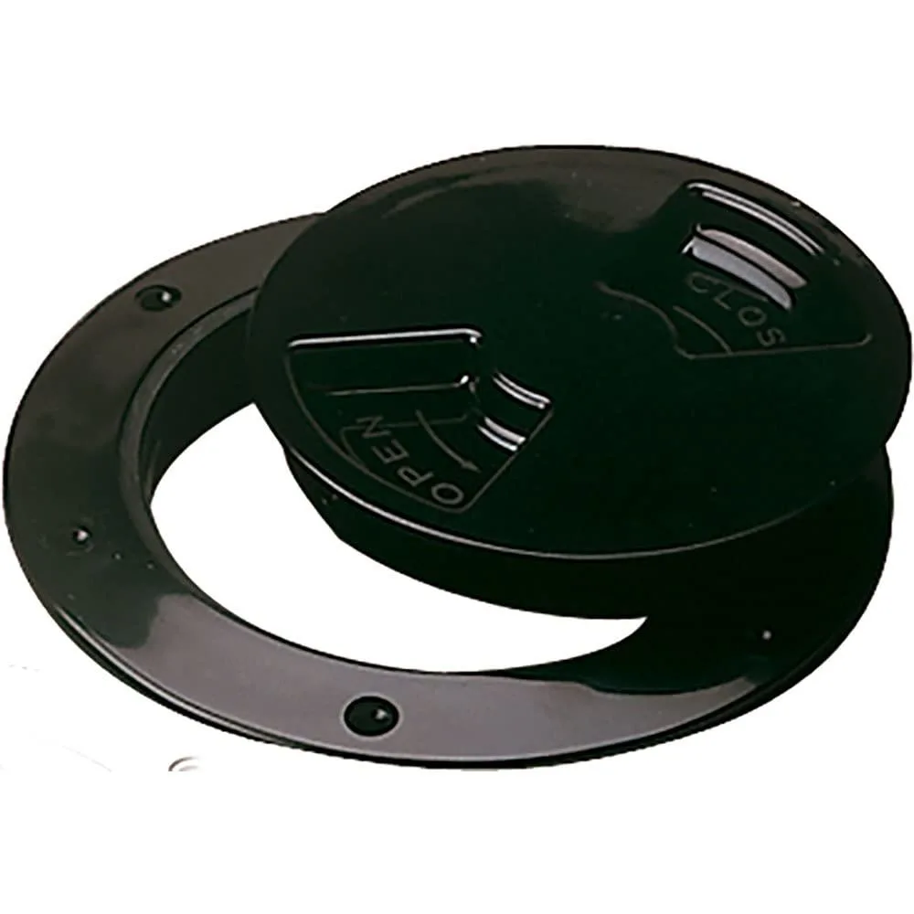 Sea-Dog Quarter-Turn Smooth Deck Plate w/Internal Collar - Black - 4"