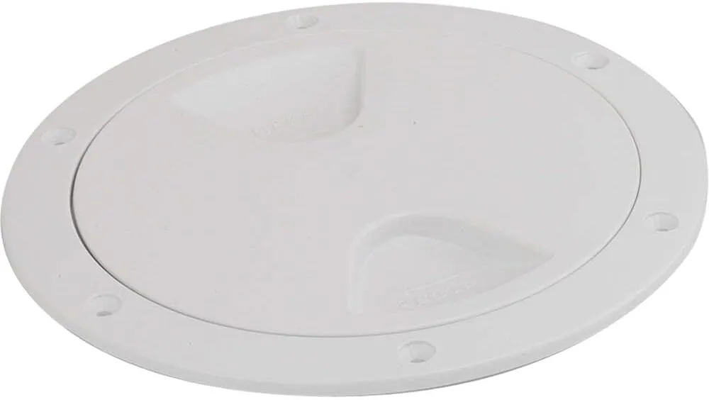 Sea-Dog Screw-Out Deck Plate - White - 5" (2 Pack)
