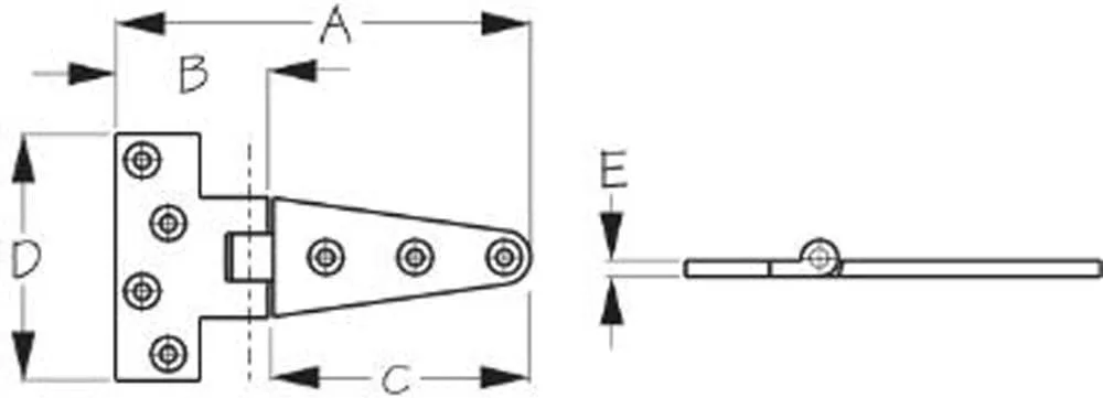Sea-Dog Stainless Steel T-Hinge - 4"
