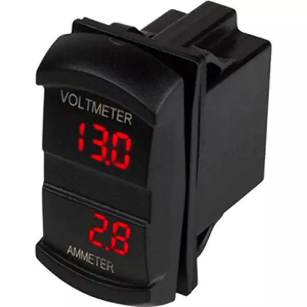 Sea-Dog 421645-1 Rocker Switch Style Dual Volt/Amp Meter