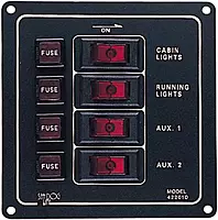 Sea Dog 422010-1 Aluminum Vertical 4-Switch Panel, 4-1/2" W x 4-7/8" H