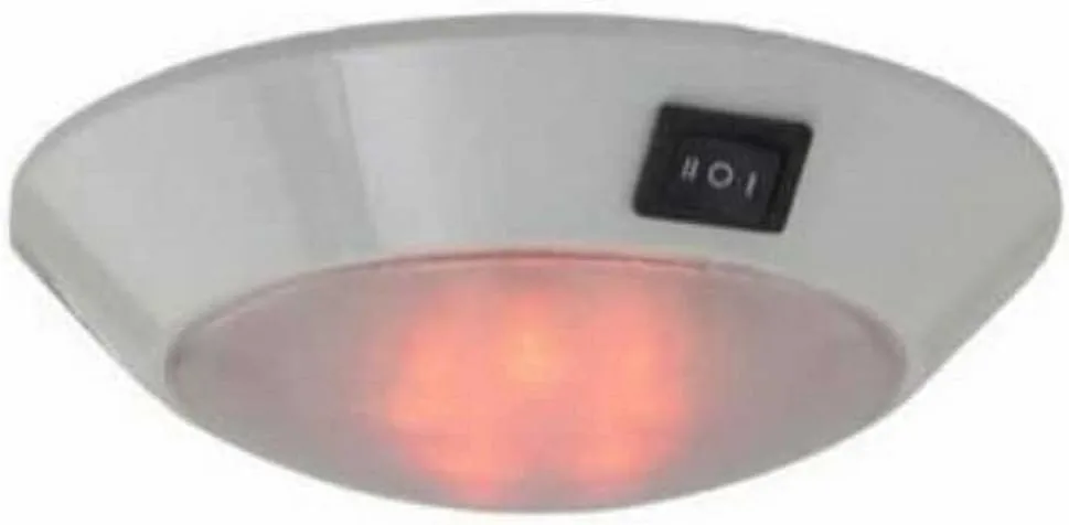 Sea-Dog White Plastic LED Dome Light 4" Day/Night - Clear/Red Bulb