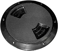 Sea-Dog Quarter-Turn Textured Deck Plate w/Internal Collar - Black - 6"