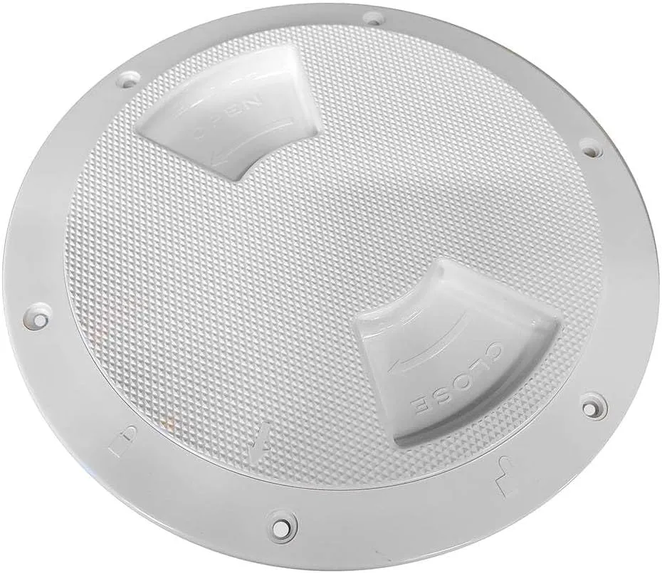 Sea-Dog Textured Quarter Turn Deck Plate - White - 8"