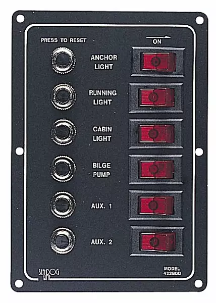Sea-Dog Aluminum Circuit Breaker Panel - 6 Circuit