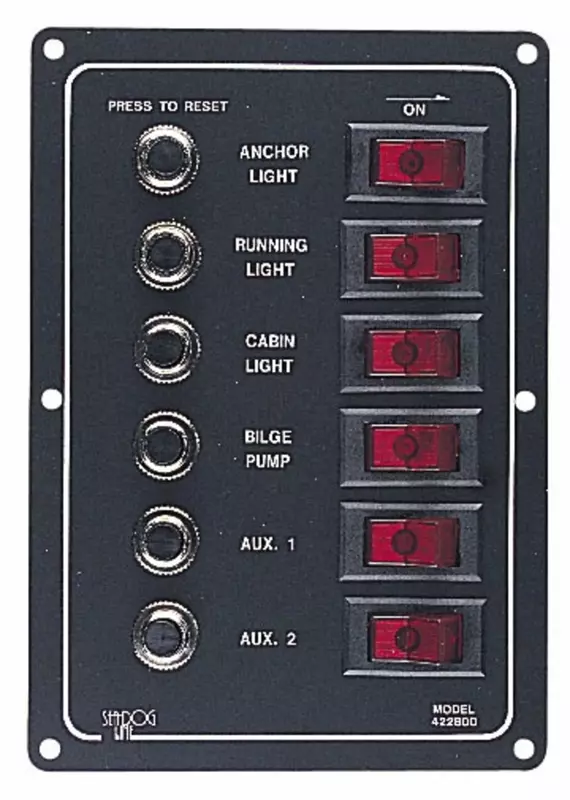 Sea-Dog Aluminum Circuit Breaker Panel - 6 Circuit