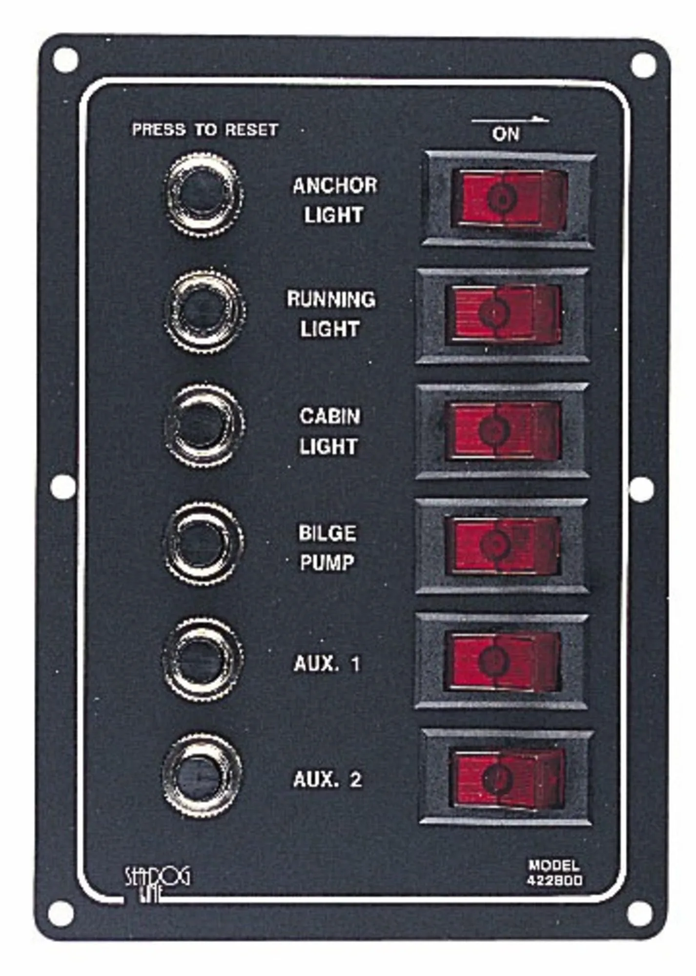 Sea-Dog Aluminum Circuit Breaker Panel - 6 Circuit