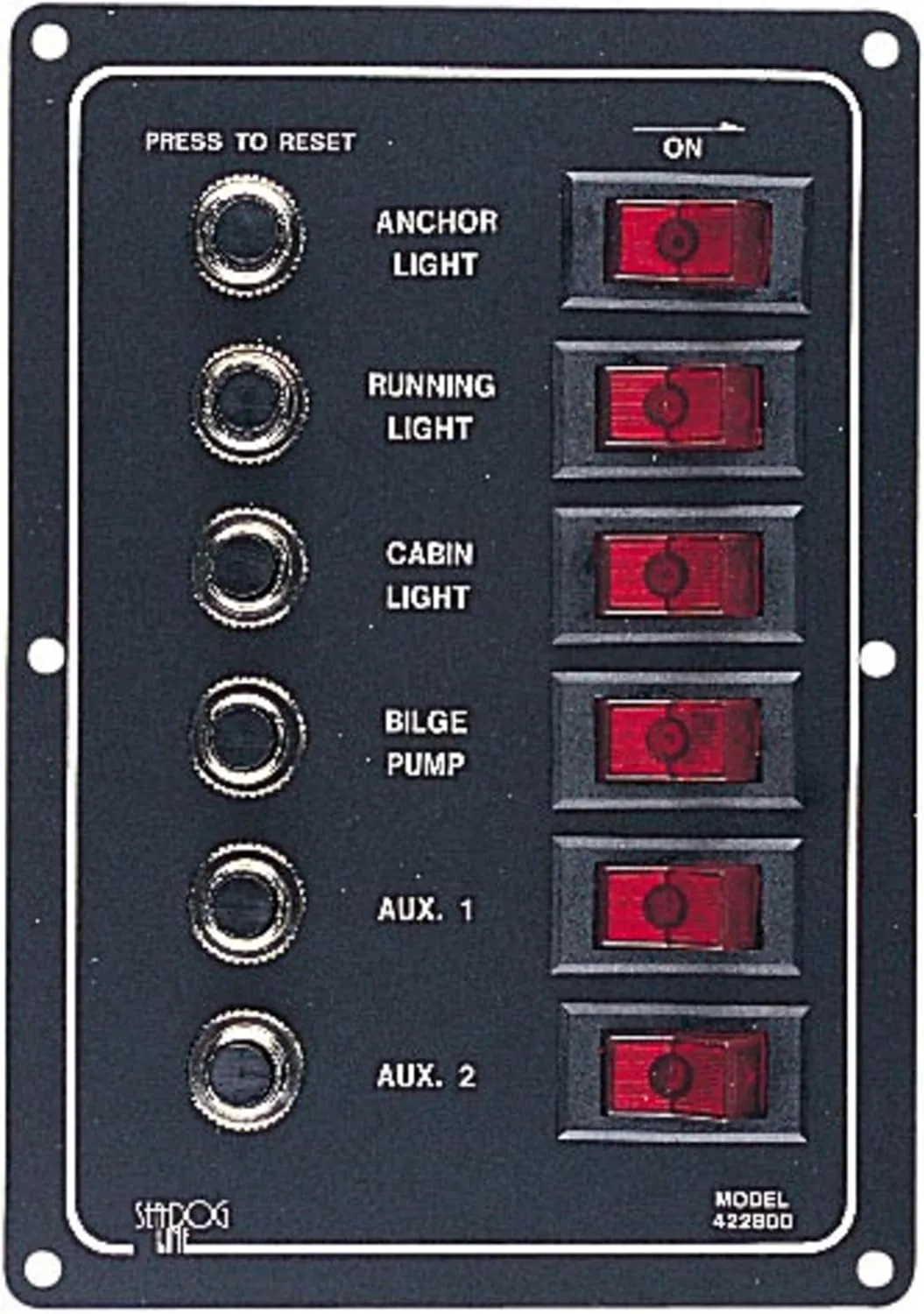 Sea-Dog Aluminum Circuit Breaker Panel - 6 Circuit