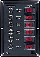 Sea-Dog Aluminum Circuit Breaker Panel - 6 Circuit