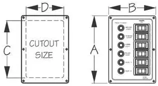 Sea-Dog Aluminum Circuit Breaker Panel - 6 Circuit