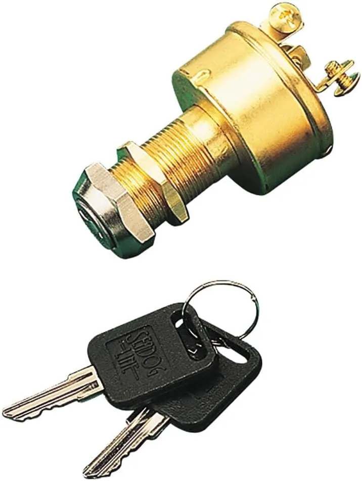 Sea-Dog Brass 3-Position Key Ignition Switch