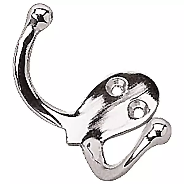 Seadog 6715101 Chrome Brass Double Coat Hook