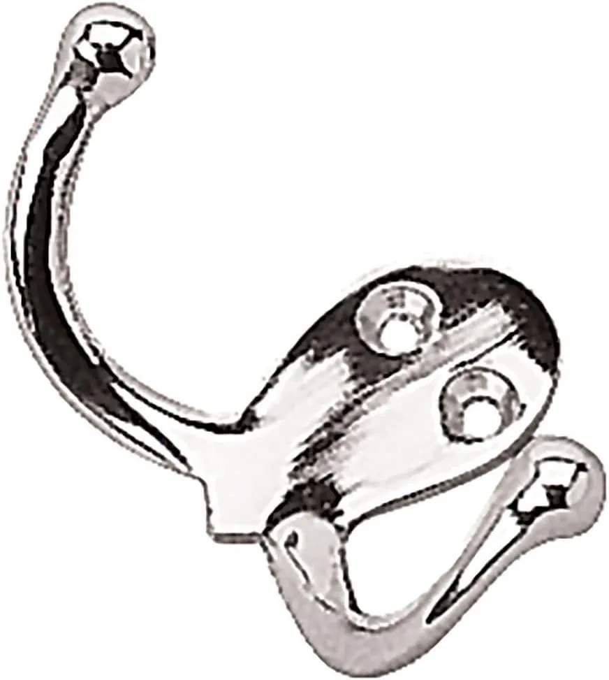 Seadog 6715101 Chrome Brass Double Coat Hook