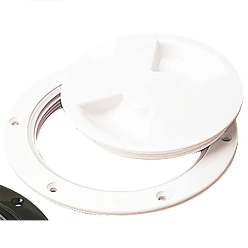 Sea Dog 337140-1 Screw Out Deck Plate, 4-7/16 inch, White