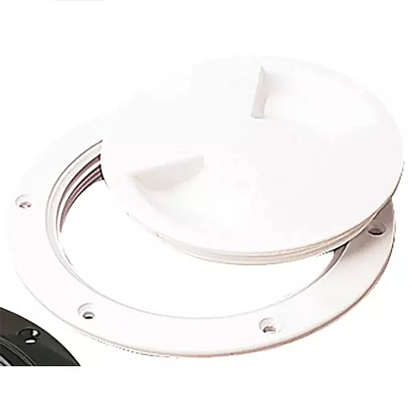 Sea Dog 337140-1 Screw Out Deck Plate, 4-7/16 inch, White