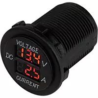 Sea-Dog Digital Volt/Amp Meter - Round (4-30VDC, 0-10A)