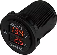 Sea-Dog Digital Volt/Amp Meter - Round (4-30VDC, 0-10A)