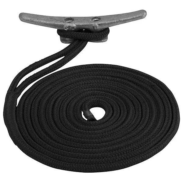 Sea Dog 302112010BK1; Double Braid Nylon Dock Line 1/2X10 Black Made by Sea Dog