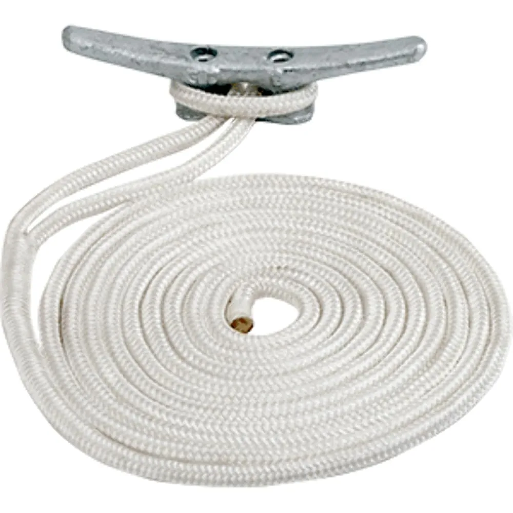Seadog Line Double Braided Nylon Dock Line, 1/2" x 10', White Braided Dock Line